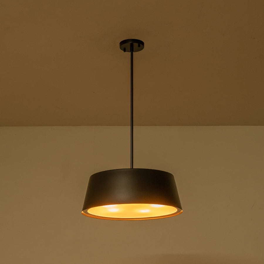 Farmhouze Light-5-Light Scandinavia Matte Black Drum Pendant Light-Pendant-Black-