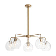 Load image into Gallery viewer, Farmhouze Light - 5 - Light Swirled Glass Globe Bubble Round Sputnik Chandelier - Chandelier - Striped Glass - 
