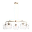Load image into Gallery viewer, Farmhouze Light - 5 - Light Swirled Glass Globe Bubble Round Sputnik Chandelier - Chandelier - Striped Glass - 

