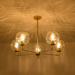 Load image into Gallery viewer, Farmhouze Light - 5 - Light Swirled Glass Globe Bubble Round Sputnik Chandelier - Chandelier - Striped Glass - 
