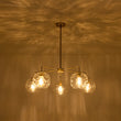 Load image into Gallery viewer, Farmhouze Light - 5 - Light Swirled Glass Globe Bubble Round Sputnik Chandelier - Chandelier - Striped Glass - 
