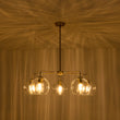 Load image into Gallery viewer, Farmhouze Light - 5 - Light Swirled Glass Globe Bubble Round Sputnik Chandelier - Chandelier - Striped Glass - 
