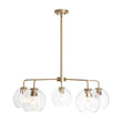 Load image into Gallery viewer, Farmhouze Light - 5 - Light Swirled Glass Globe Bubble Round Sputnik Chandelier - Chandelier - Striped Glass - 

