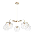 Load image into Gallery viewer, Farmhouze Light - 5 - Light Swirled Glass Globe Bubble Round Sputnik Chandelier - Chandelier - Striped Glass - 
