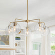 Load image into Gallery viewer, Farmhouze Light - 5 - Light Swirled Glass Globe Bubble Round Sputnik Chandelier - Chandelier - Striped Glass - 

