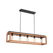 Load image into Gallery viewer, Farmhouze Light - 5 - light Wood Rectangle Cage Island Chandelier / Semi Flush Mount - Ceiling Light - 39.4 in. - 

