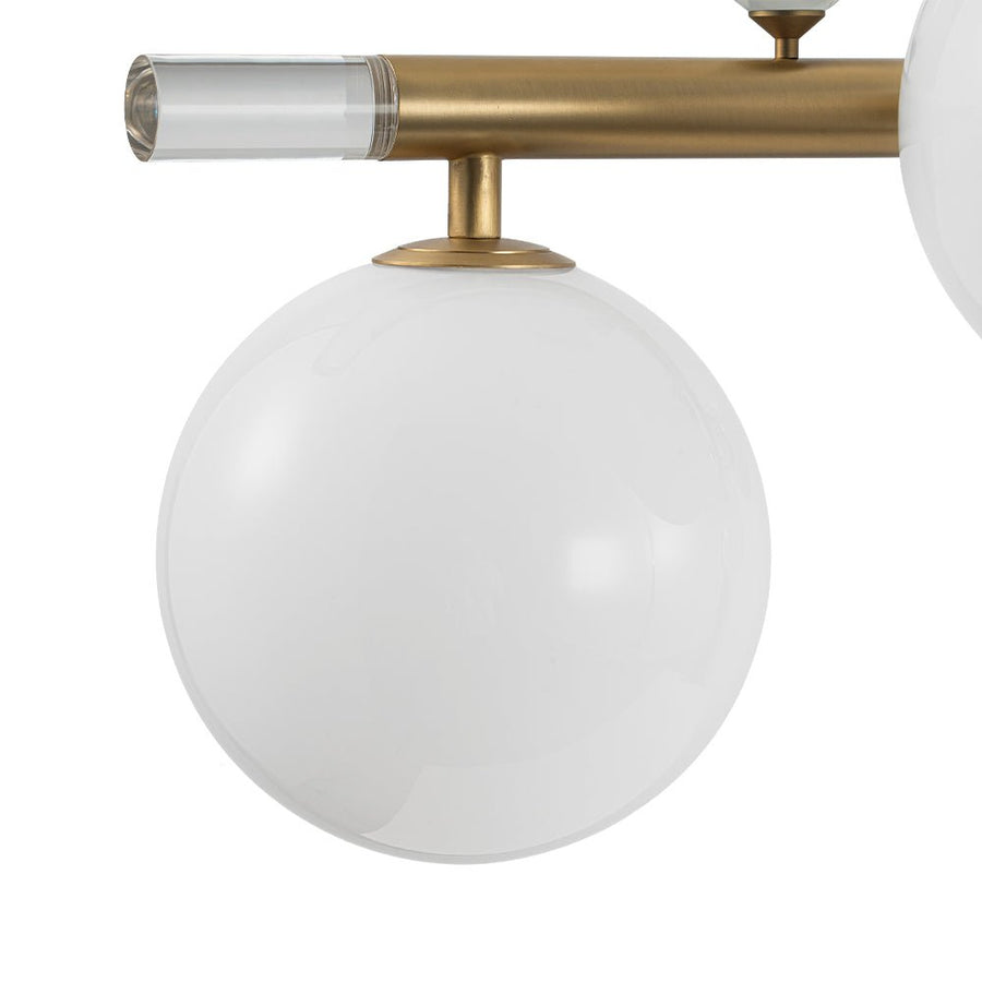 Farmhouze Light - 56” Modern Milky Glass Globe Island Pendant Chandelier - Chandelier - Brass - 