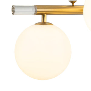 Farmhouze Light - 56” Modern Milky Glass Globe Island Pendant Chandelier - Chandelier - Brass - 
