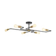 Load image into Gallery viewer, Farmhouze Light - 6 - Light Black Brass Curved Linear Sputnik Ceiling Light - Ceiling Light - 6 Bulb - 
