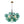 Load image into Gallery viewer, Farmhouze Light - 6 - Light Dimmable Cluster Glass Globe Green Bubble Chandelier - Chandelier - Black + Brass - 
