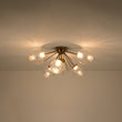 Load image into Gallery viewer, Farmhouze Light - 6 - Light Dimmable LED Glass Globe Sputnik Semi Flush Mount - Ceiling Light - Brass - 
