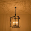 Load image into Gallery viewer, Farmhouze Light-6-Light Farmhouse Black Candle Style Metal Lantern Pendant-Chandelier-21.7 in-
