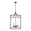 Load image into Gallery viewer, Farmhouze Light-6-Light Farmhouse Black Candle Style Metal Lantern Pendant-Chandelier-21.7 in-
