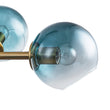 Load image into Gallery viewer, Farmhouze Light - 8 - Light Glass Globe Bubble Linear Island Semi Flush Chandelier - Chandelier - Blue Glass + Brass Finish - 
