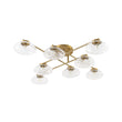 Load image into Gallery viewer, Farmhouze Light-8-Light Sputnik Artisan Water Glass Oval Globe Brass Semi Flush-Ceiling Light-43.3 in-

