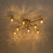 Load image into Gallery viewer, Farmhouze Light-8-Light Sputnik Artisan Water Glass Oval Globe Brass Semi Flush-Ceiling Light-43.3 in-
