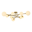 Load image into Gallery viewer, Farmhouze Light - 9 - Light Sputnik Glass Globe Semi Flush Ceiling Light - Ceiling Light - Brass - 
