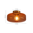 Load image into Gallery viewer, Farmhouze Light - Amber Reeded Glass Drum Single Semi Flush Ceiling Light - Ceiling Light - Amber Glass - 
