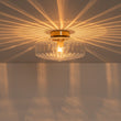 Load image into Gallery viewer, Farmhouze Light-Amber Reeded Glass Drum Single Semi Flush Ceiling Light-Ceiling Light-Clear Glass-
