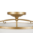 Load image into Gallery viewer, Farmhouze Light-Antique Brass Linen Fabric Tapered Drum Cage Ceiling Light-Ceiling Light-Gold-
