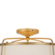 Load image into Gallery viewer, Farmhouze Light-Antique Brass Linen Fabric Tapered Drum Cage Ceiling Light-Ceiling Light-Gold-
