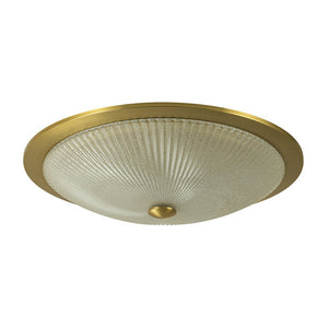 Farmhouze Light - Antique Brass Textured Glass Round Ceiling Light - Ceiling Light - 23in - 