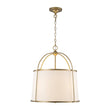Load image into Gallery viewer, Farmhouze Light - Antique Gold 4 - Light Fabric Drum Cage Chandelier - Chandelier - Gold - 
