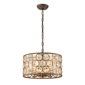 Farmhouze Light - Antique Luxury Crystal Drum Cage Chandelier - Chandelier - Black - 