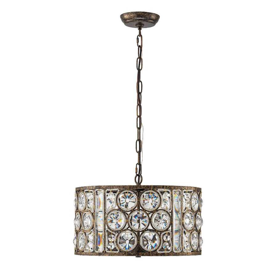 Farmhouze Light - Antique Luxury Crystal Drum Cage Chandelier - Chandelier - Black - 