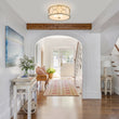 Load image into Gallery viewer, Farmhouze Light-Antique Round White Fabric Drum Lantern Ceiling Light-Ceiling Light-16 in-
