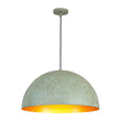 Load image into Gallery viewer, Farmhouze Light - Antiqued Teal Patina Oversized Dome Pendant with Gold Distressing - Chandelier - 23.6 in - 
