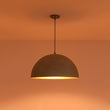 Load image into Gallery viewer, Farmhouze Light - Antiqued Teal Patina Oversized Dome Pendant with Gold Distressing - Chandelier - 23.6 in - 
