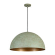 Load image into Gallery viewer, Farmhouze Light - Antiqued Teal Patina Oversized Dome Pendant with Gold Distressing - Chandelier - 23.6 in - 
