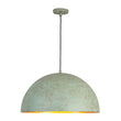 Load image into Gallery viewer, Farmhouze Light - Antiqued Teal Patina Oversized Dome Pendant with Gold Distressing - Chandelier - 23.6 in - 
