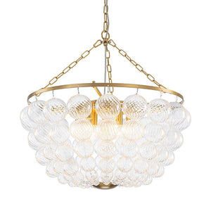 Farmhouze Light - Art Deco Glam Cascading Swirled Glass Bubble Chandelier - Chandelier - 23.6 in - 