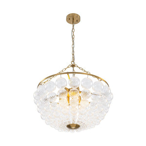 Farmhouze Light - Art Deco Glam Cascading Swirled Glass Bubble Chandelier - Chandelier - 23.6 in - 