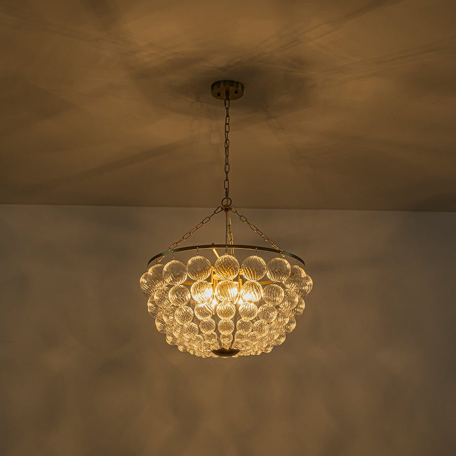 Farmhouze Light - Art Deco Glam Cascading Swirled Glass Bubble Chandelier - Chandelier - 23.6 in - 
