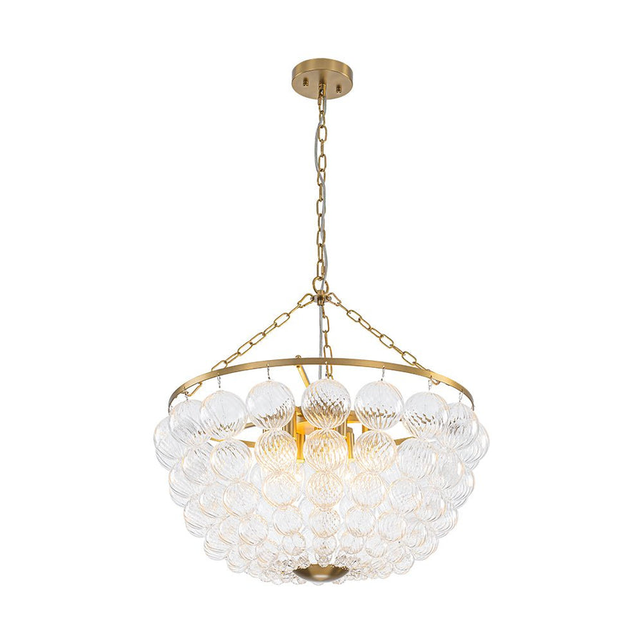 Farmhouze Light - Art Deco Glam Cascading Swirled Glass Bubble Chandelier - Chandelier - 23.6 in - 