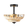 Load image into Gallery viewer, Farmhouze Light-Art Deco Honey Amber Glass Floral Cage Semi Flush Mount-Ceiling Light-11.8 in-
