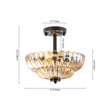 Load image into Gallery viewer, Farmhouze Light-Art Deco Honey Amber Glass Floral Cage Semi Flush Mount-Ceiling Light-11.8 in-
