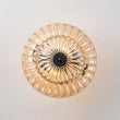 Load image into Gallery viewer, Farmhouze Light-Art Deco Honey Amber Glass Floral Cage Semi Flush Mount-Ceiling Light-11.8 in-
