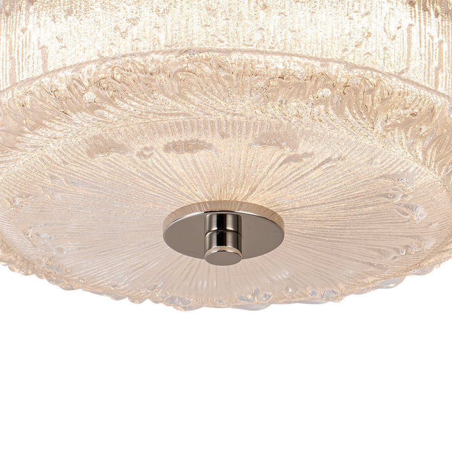 Farmhouze Light - Baroque Chrome Ice Textured Glass LED Flush Mount - Ceiling Light - Chrome - 