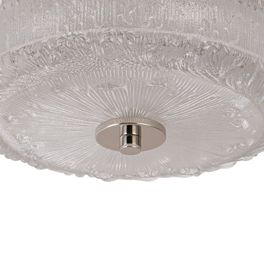 Farmhouze Light - Baroque Chrome Ice Textured Glass LED Flush Mount - Ceiling Light - Chrome - 