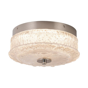 Farmhouze Light - Baroque Chrome Ice Textured Glass LED Flush Mount - Ceiling Light - Chrome - 