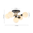 Load image into Gallery viewer, Farmhouze Light - Black Brass 5 - Light Glass Globe Sputnik Semi Flush Mount - Ceiling Light - Clear Glass - 

