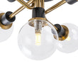 Load image into Gallery viewer, Farmhouze Light - Black Brass 5 - Light Glass Globe Sputnik Semi Flush Mount - Ceiling Light - Clear Glass - 
