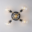 Load image into Gallery viewer, Farmhouze Light - Black Brass 5 - Light Glass Globe Sputnik Semi Flush Mount - Ceiling Light - Clear Glass - 
