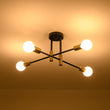 Load image into Gallery viewer, Farmhouze Light - Black Brass Linear Sputnik Semi Flush Mount Ceiling Light - Ceiling Light - 4 Bulbs - 
