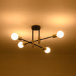 Load image into Gallery viewer, Farmhouze Light - Black Brass Linear Sputnik Semi Flush Mount Ceiling Light - Ceiling Light - 4 Bulbs - 
