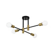 Load image into Gallery viewer, Farmhouze Light - Black Brass Linear Sputnik Semi Flush Mount Ceiling Light - Ceiling Light - 4 Bulbs - 
